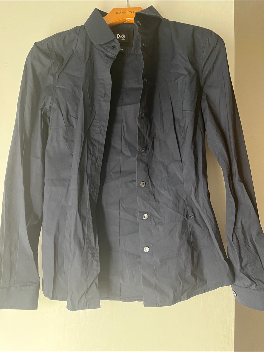 D&G Women's Navy Button-Down Shirt with skirt